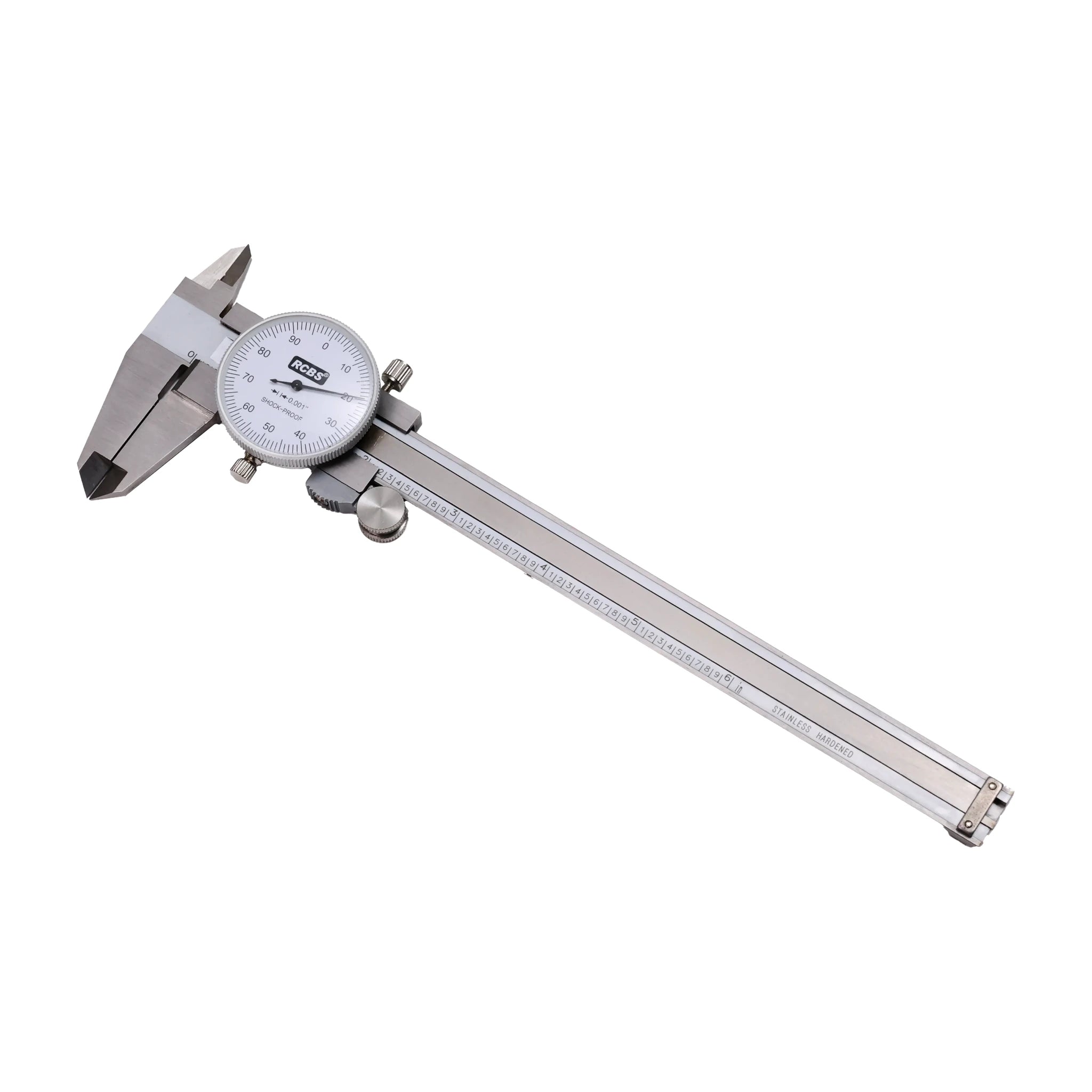 RCBS 87305 Edelstahl-Messschieber mit Messuhr in Gesamtansicht