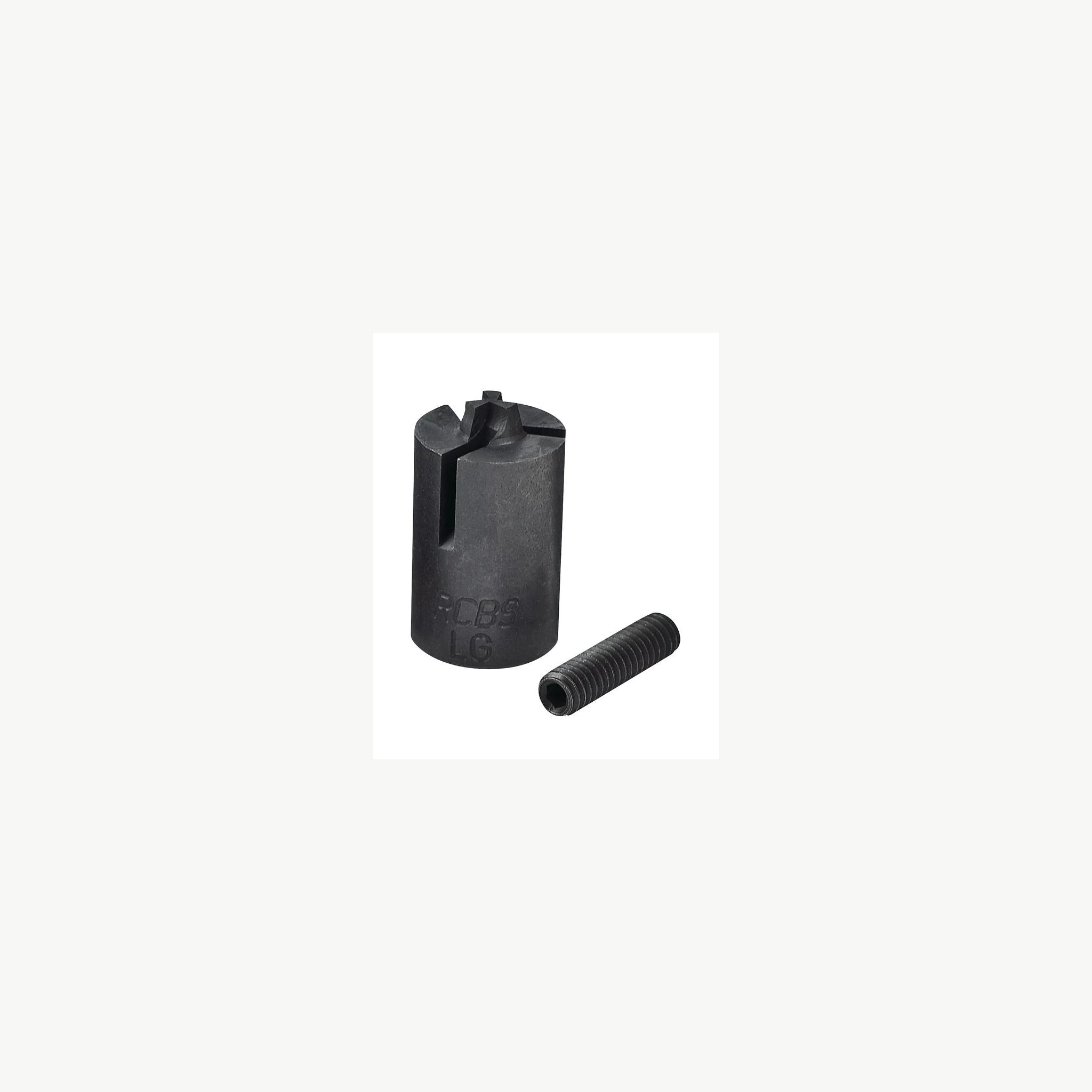 RCBS Trim Mate Military-Crimp-Entferner Large mit Gewindestift auf heller Quadratfläche