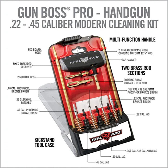 Real Avid GUN BOSS PRO Pistolen-Reinigungsset für .45, .40, .357, .38, 9MM Produktbild 6