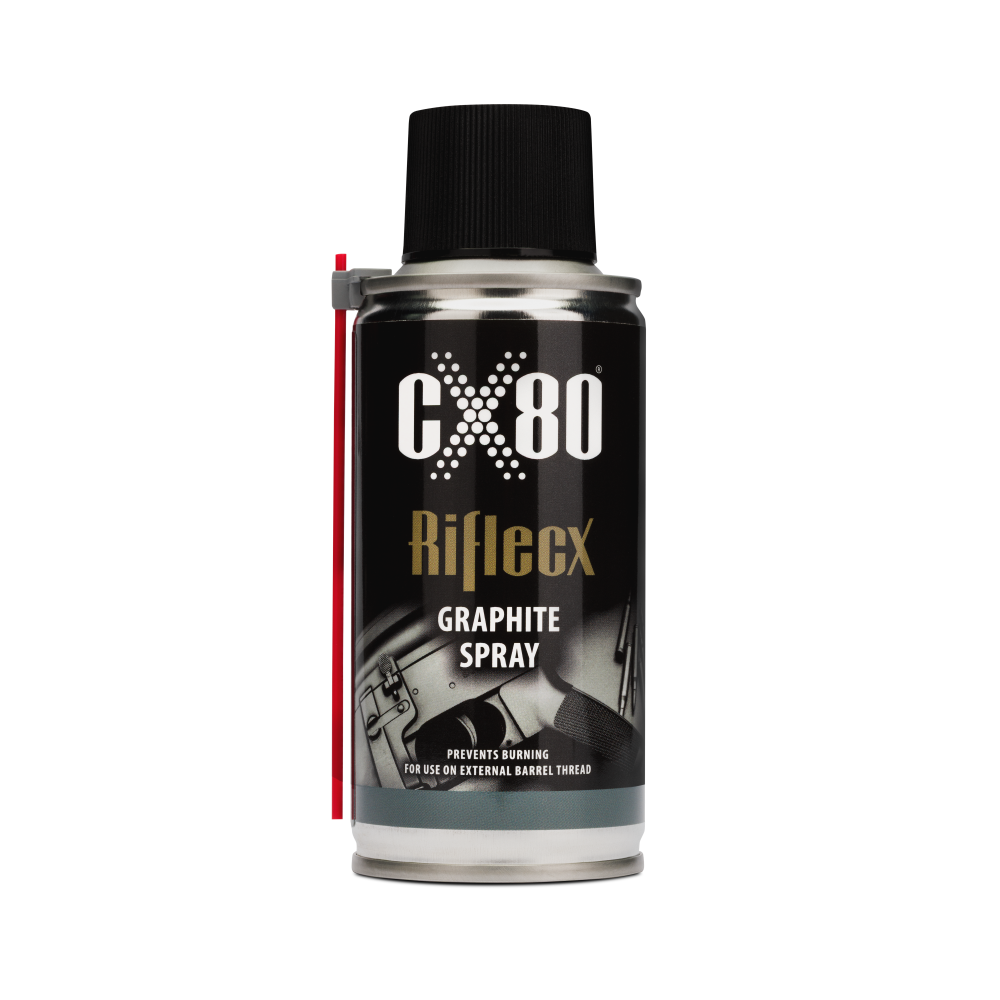 RifleCX Graphite Spray 150 ml – offizielles Herstellerbild; Verkaufseinheit 20 Dosen