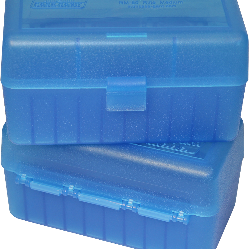 MTM CASE-GARD RS-S-50 070RSS5024, 50 Schuss .22-250/6mm/7mm, transparent blau