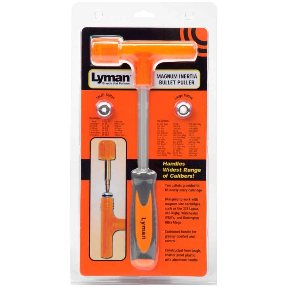 LYMAN 7810216 Magnum Trägheits-Geschosszieher mit orange-grauem Komfortgriff und zwei Spannzangen in Originalverpackung
