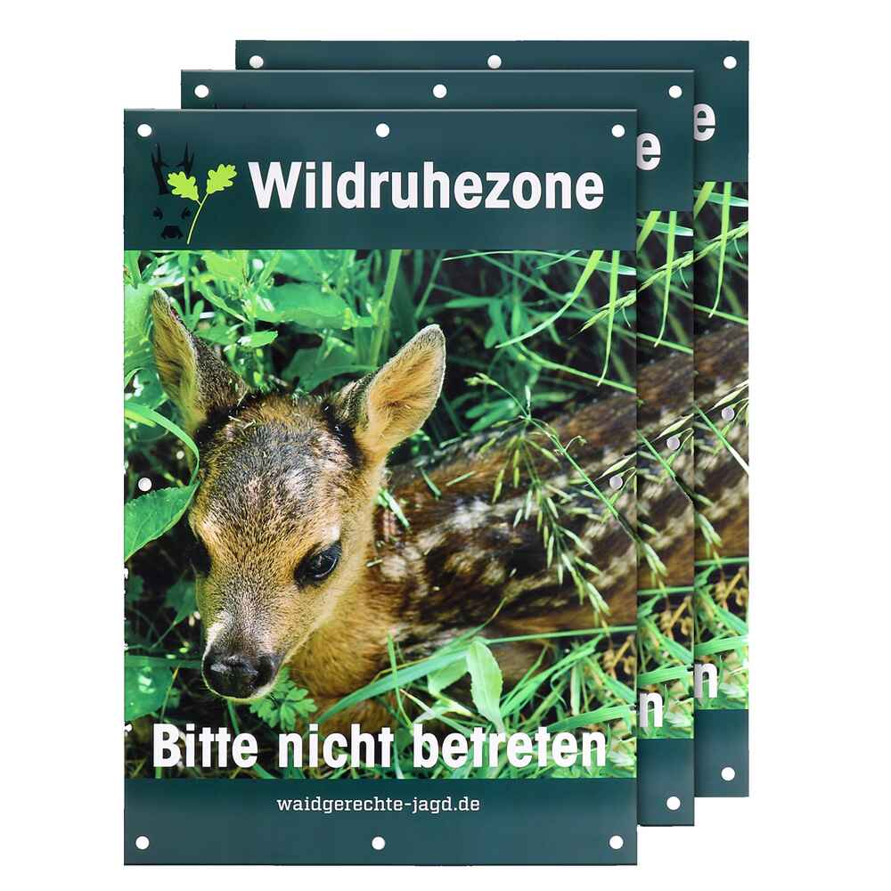 Waidgerechte Jagd Hinweisschild Wildruhezone – 3er-Pack