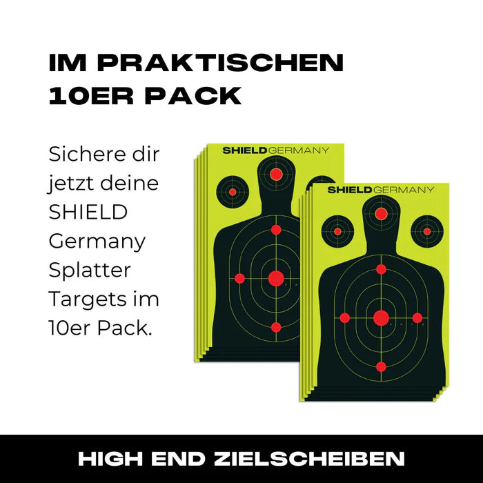 SHIELDSHIELD Germany Splatter Targets 10er Pack - Black Raptor