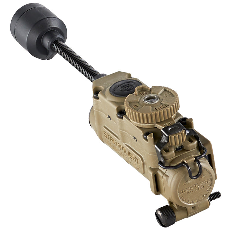 Streamlight Sidewinder Stalk in Coyote, Rückansicht mit Clip und Schaltern