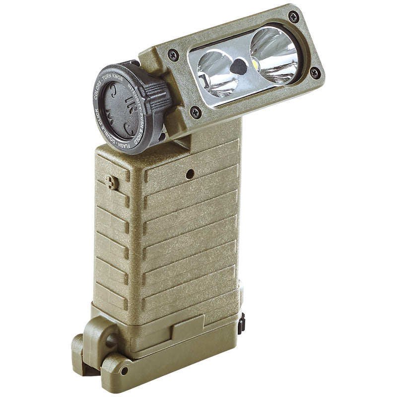 Streamlight Sidewinder X Military in Coyote mit schwenkbarem Leuchtenkopf, Vorderansicht