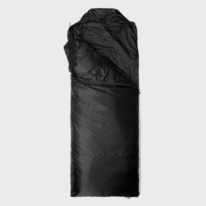 Snugpak Jungle Bag Schwarz geöffnet als Decke