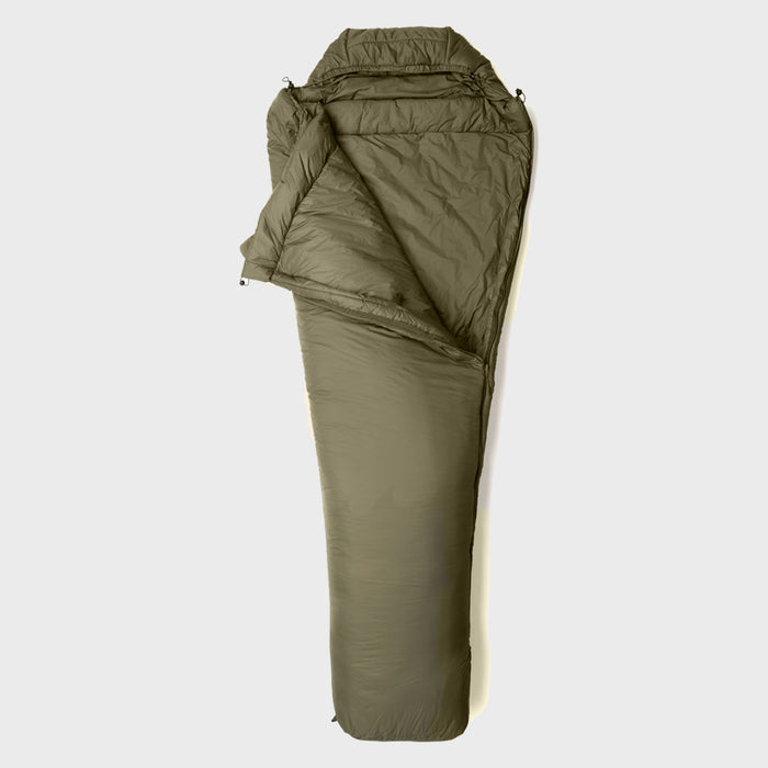 Snugpak Softie 10 Harrier Schlafsack in Oliv – geöffnet