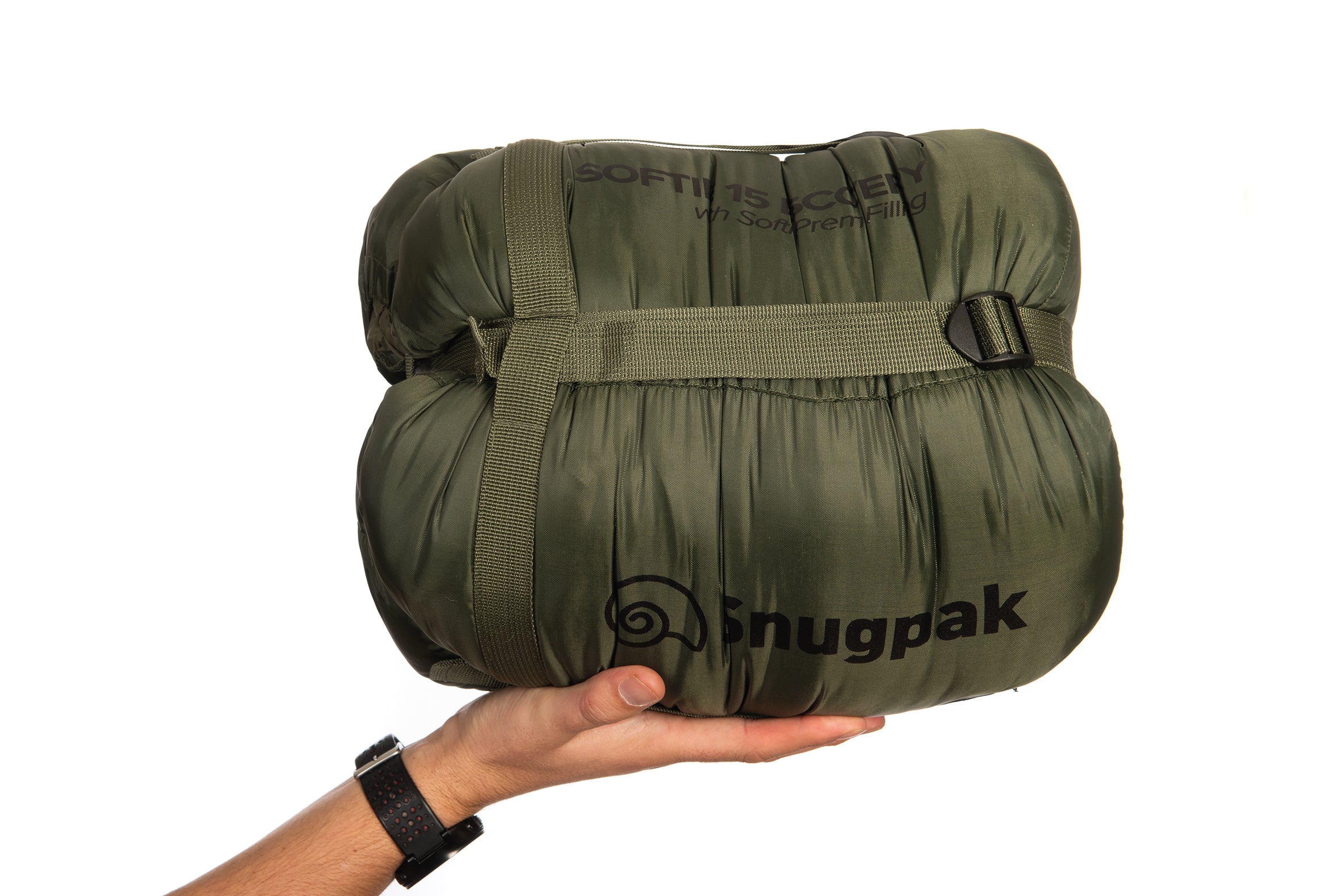 Snugpak Softie 15 Discovery Oliv im Kompressionspacksack