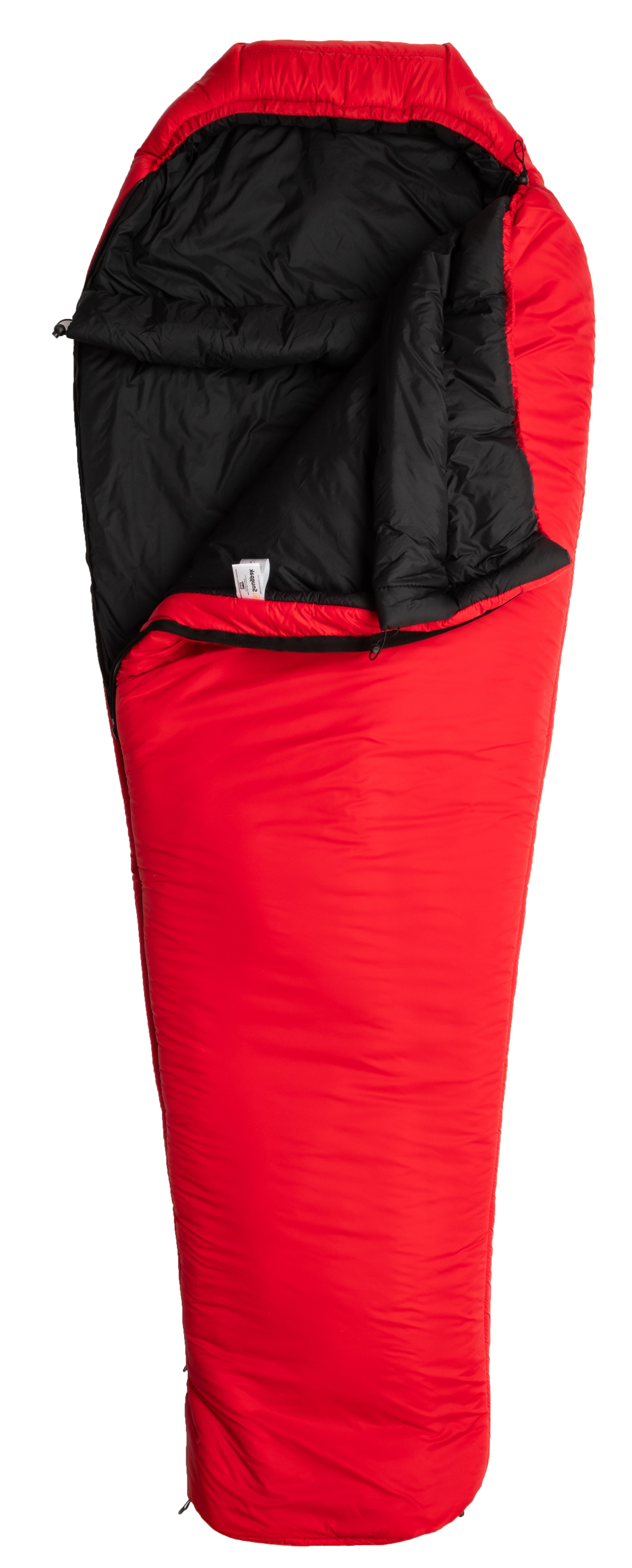 Snugpak Softie 15 WGTE Rot mit Reißverschluss rechts – geöffnet
