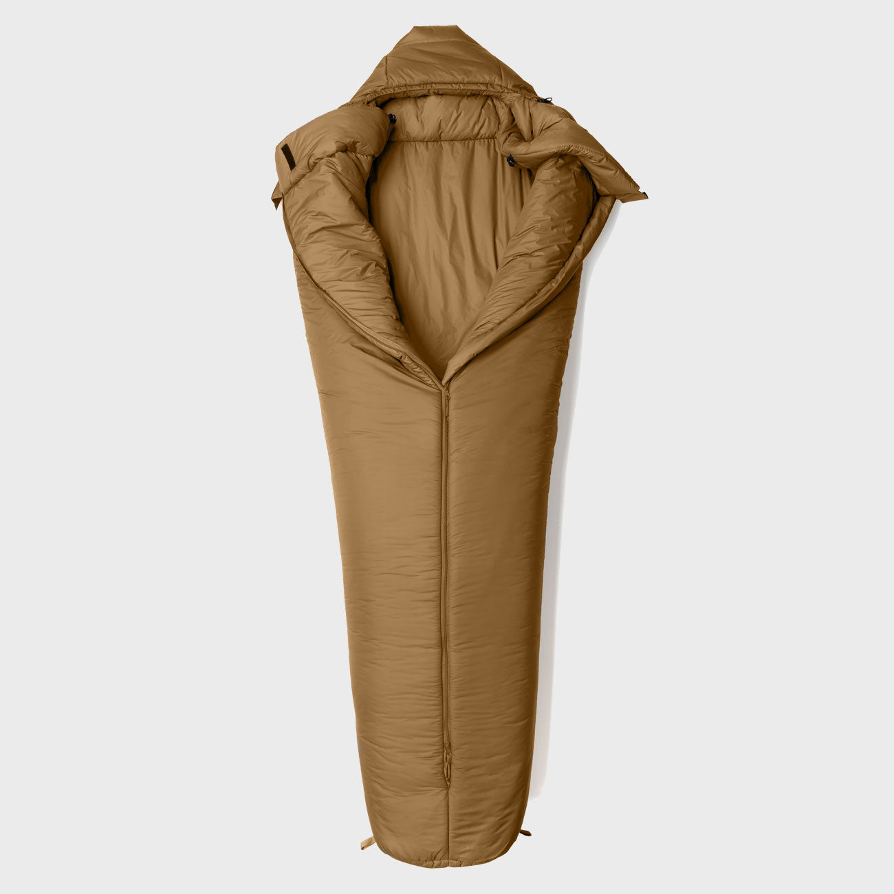 Snugpak Softie Antarctica Desert Tan geöffnet – Innenfutter und Mittelreißverschluss