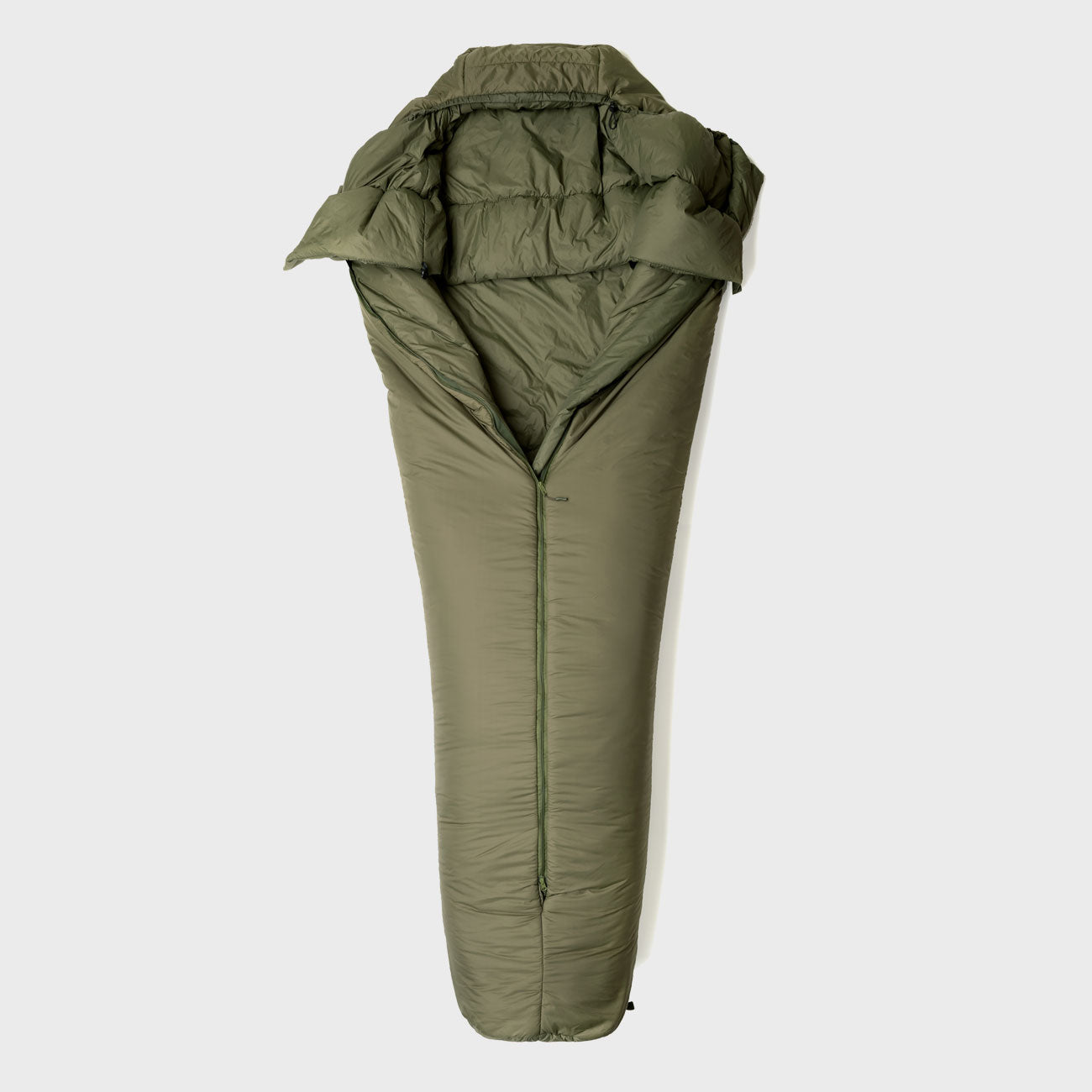 Snugpak Special Forces 2 Oliv mit zentralem Reißverschluss – geöffnet