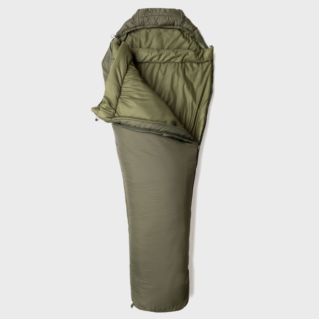 Snugpak Tactical 4 Oliv mit linkem Reißverschluss – geöffnet