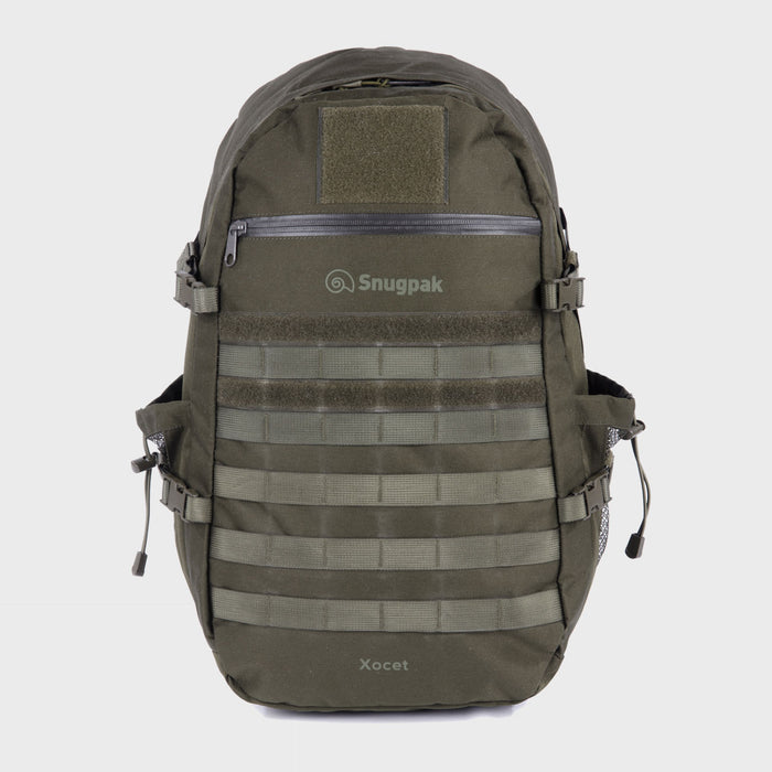 Snugpak Xocet 35 Rucksack in Oliv – Vorderansicht mit MOLLE-Flächen