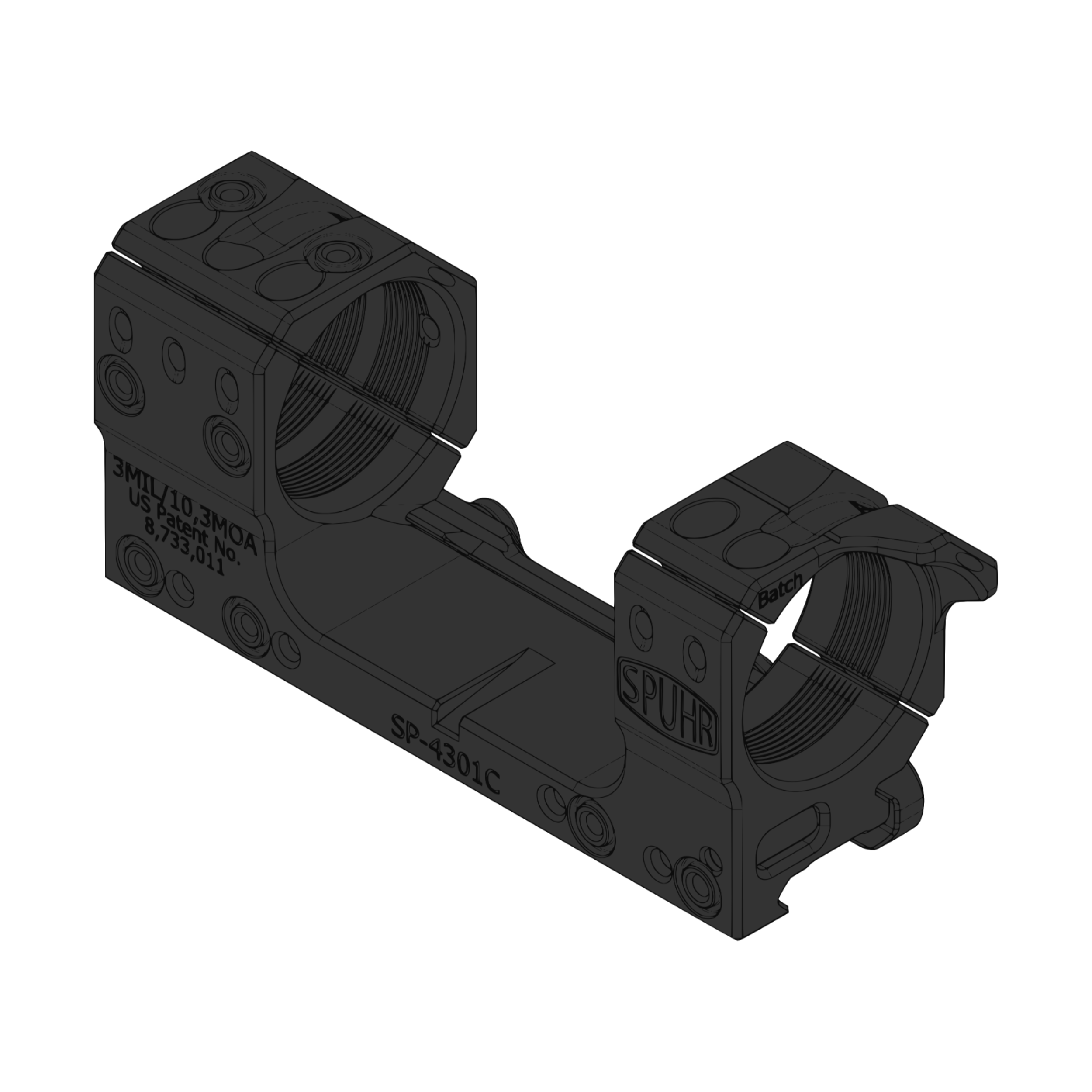 Spuhr Zielfernrohrmontage, 34 mm / 30 mm / 10,3 MOA Gen 3 – Hauptansicht