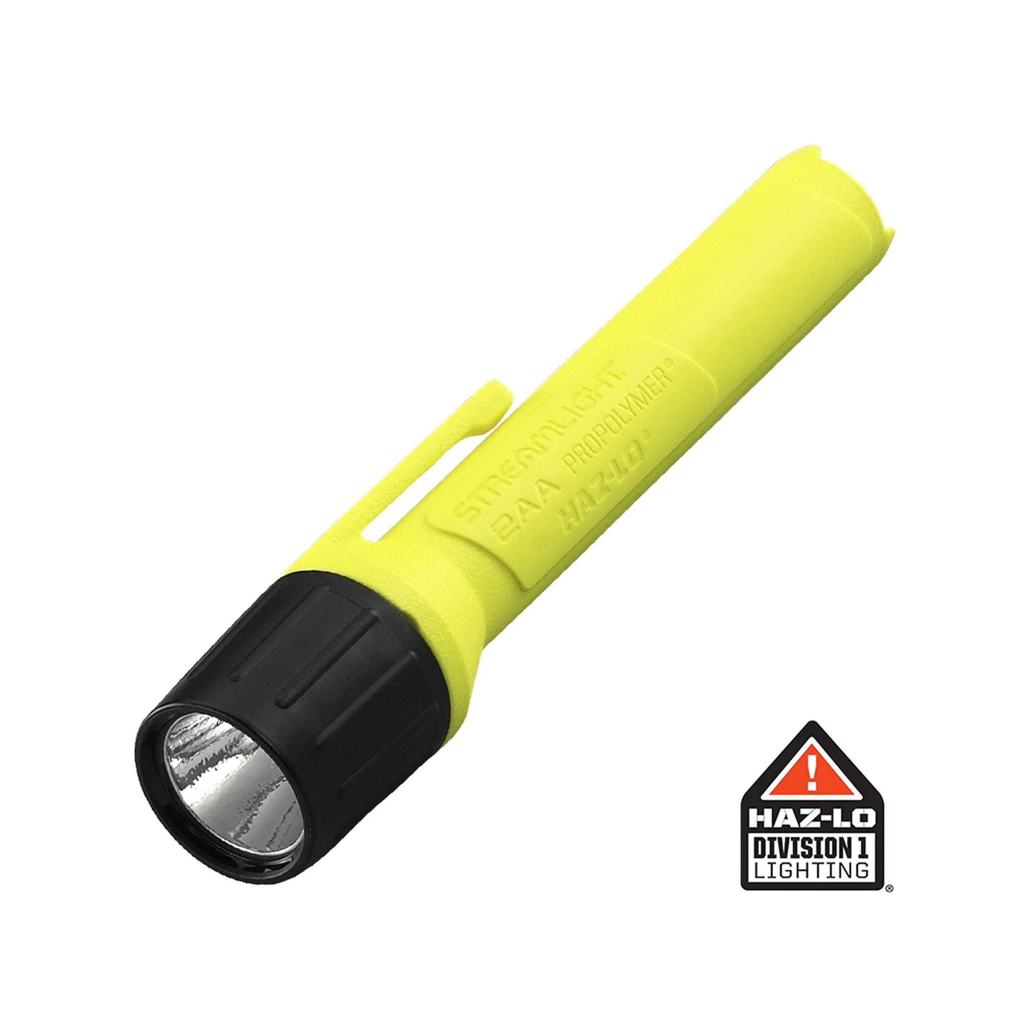 Streamlight 2AA ProPolymer HAZ-LO Taschenlampe in Gelb, schräge Hauptansicht