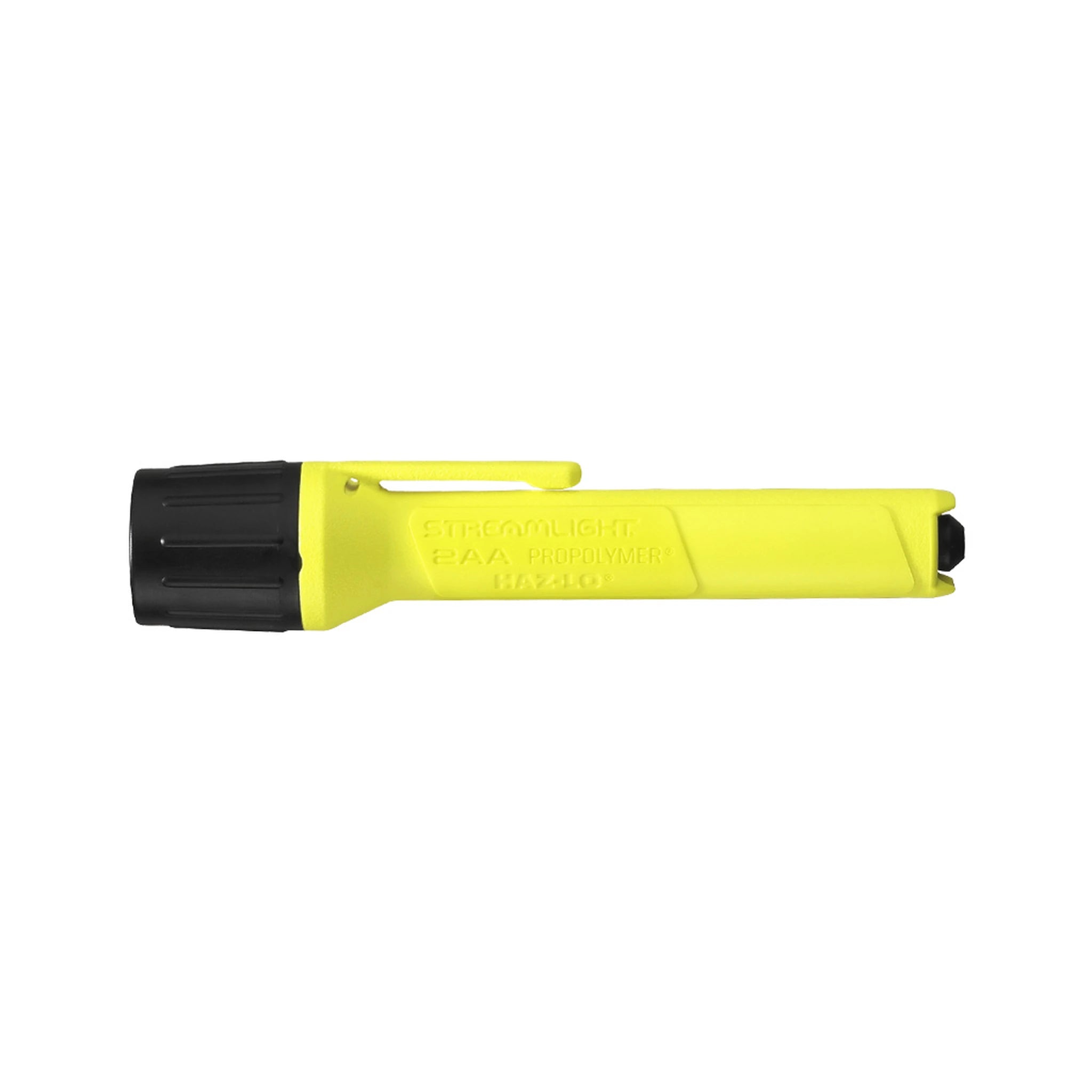 Streamlight 2AA ProPolymer HAZ-LO in gelber Seitenansicht mit Taschenclip