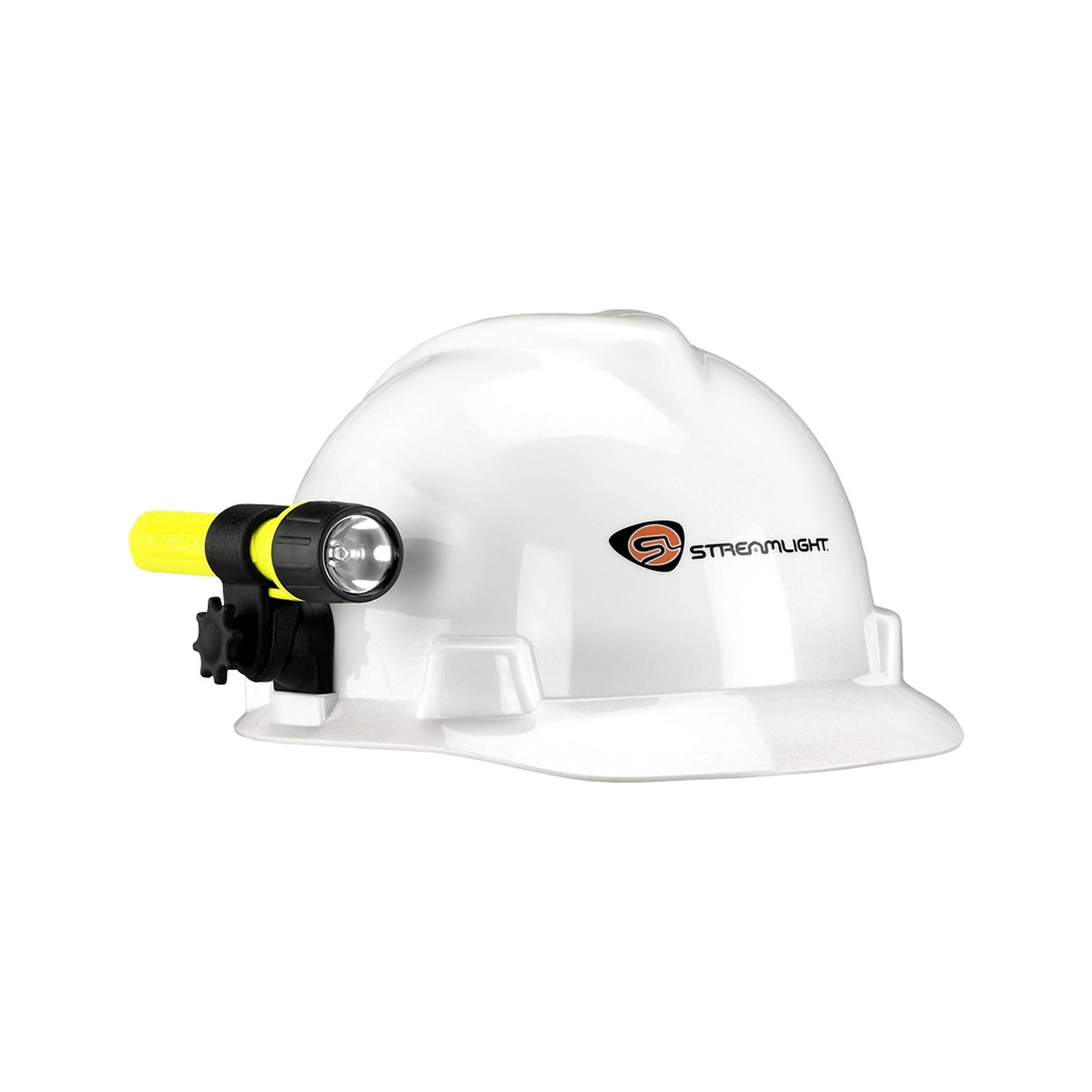 Streamlight 2AA ProPolymer HAZ-LO an einem Schutzhelm mit separat erforderlicher Befestigung