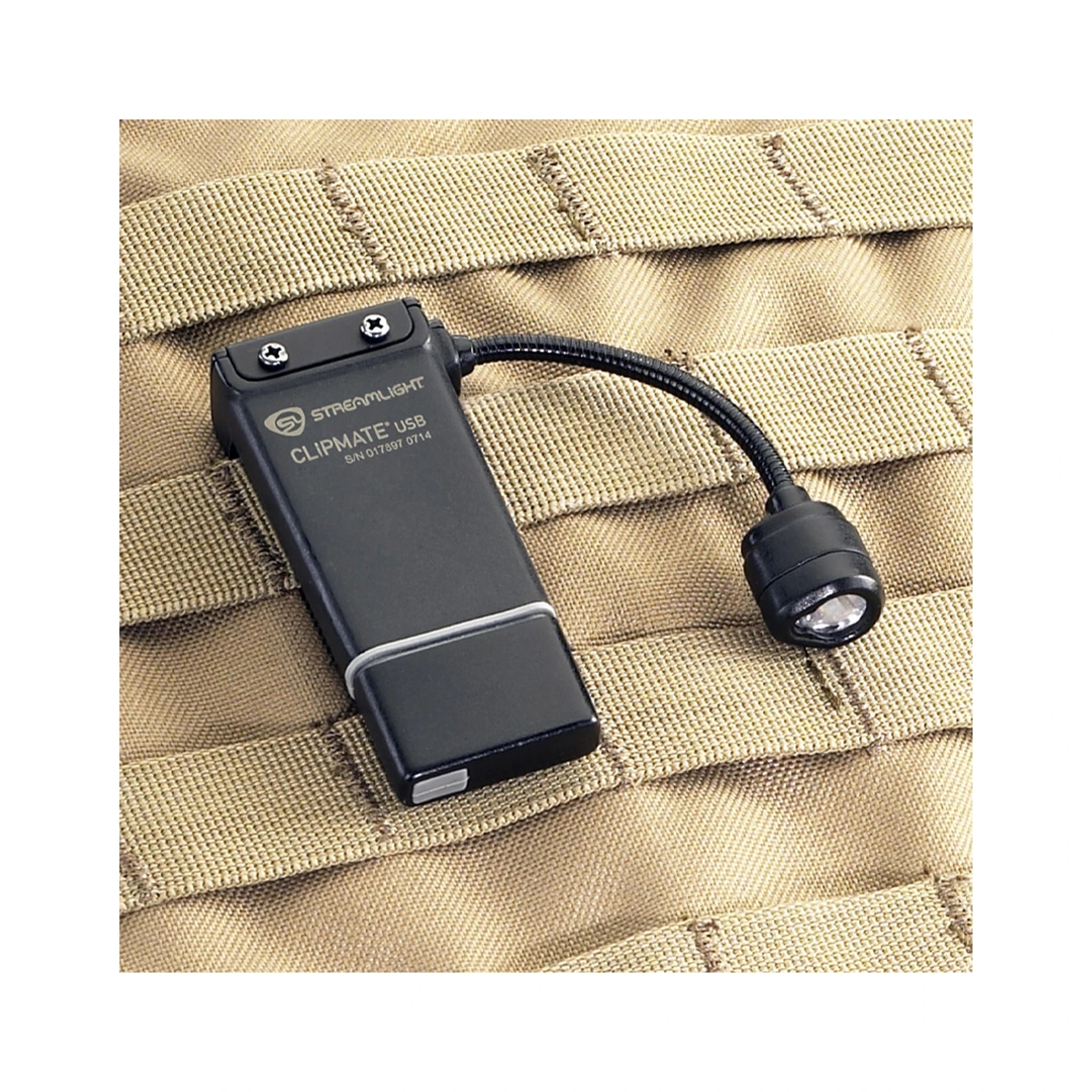 Streamlight ClipMate USB mit Clip an einem Gurtband, Ausrüstung nicht enthalten