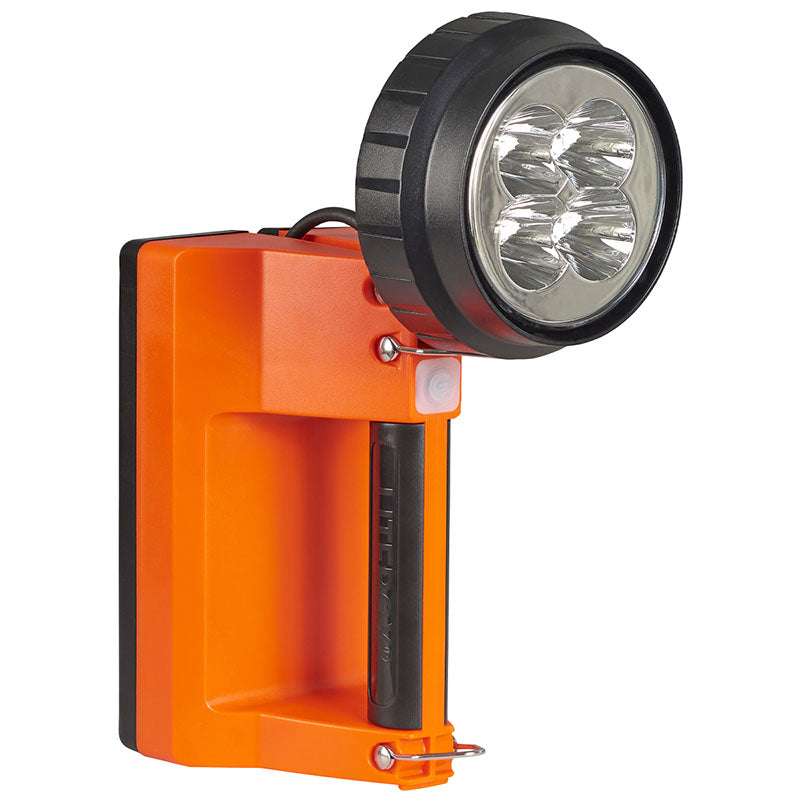 Streamlight E-Spot FireBox in Orange mit vier LED-Reflektoren in der Frontansicht