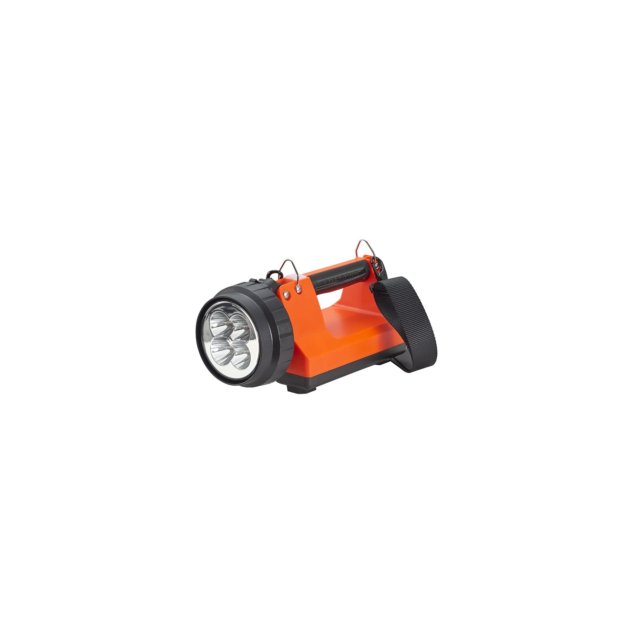 Streamlight E-Spot FireBox in Orange, Hauptansicht mit Tragegriff und Schultergurt