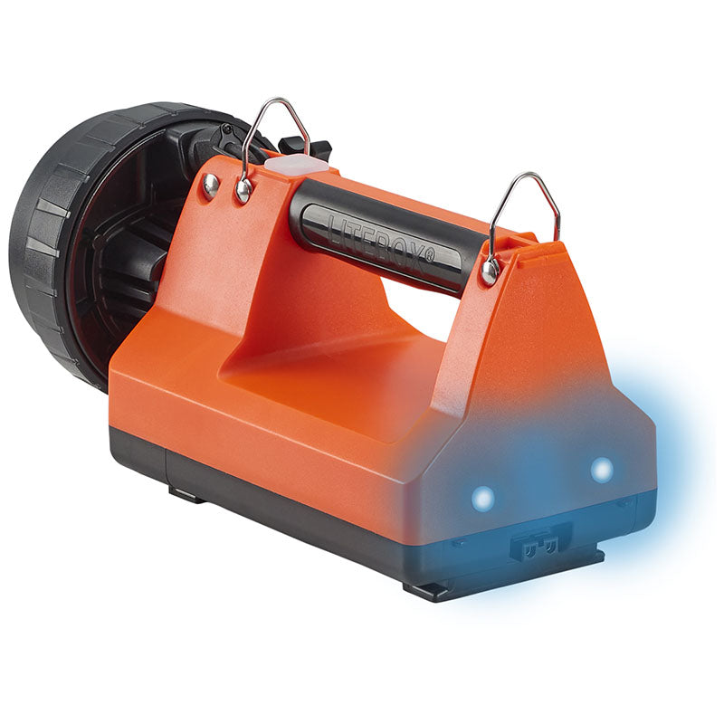 Rückseite der Streamlight E-Spot FireBox mit blauen Rücklicht-LEDs
