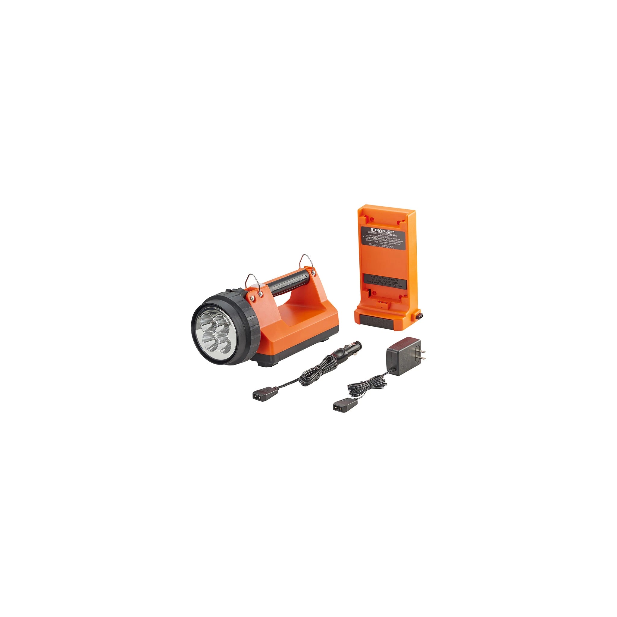 Seitliche Ansicht der Streamlight E-Spot FireBox mit verstellbarem Leuchtenkopf