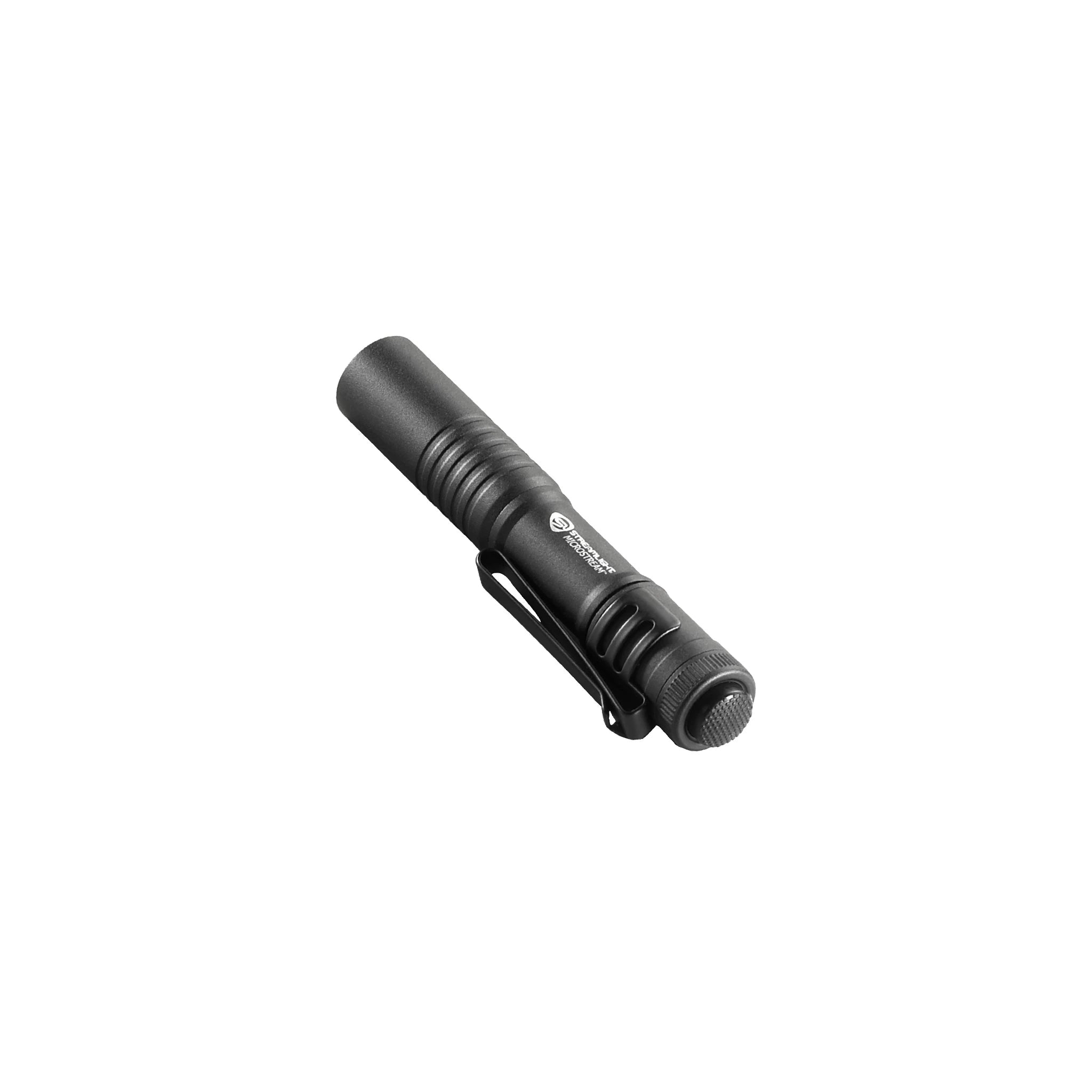 Schwarze Streamlight MicroStream mit Endkappenschalter und Taschenclip