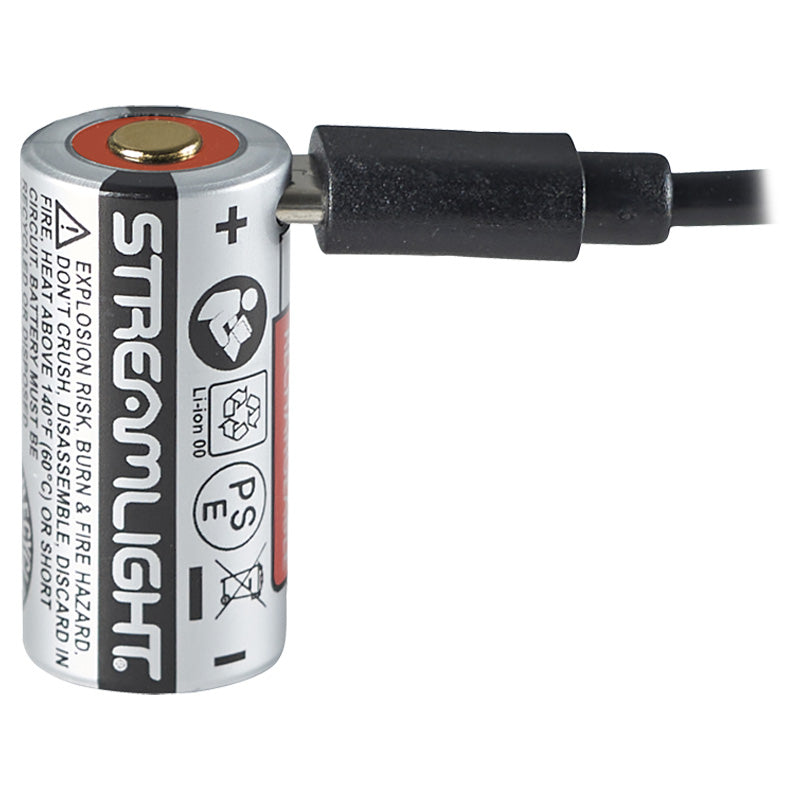 Streamlight SL-B9 Akku mit angeschlossenem USB-C-Kabel als zusätzlichem Ladeweg
