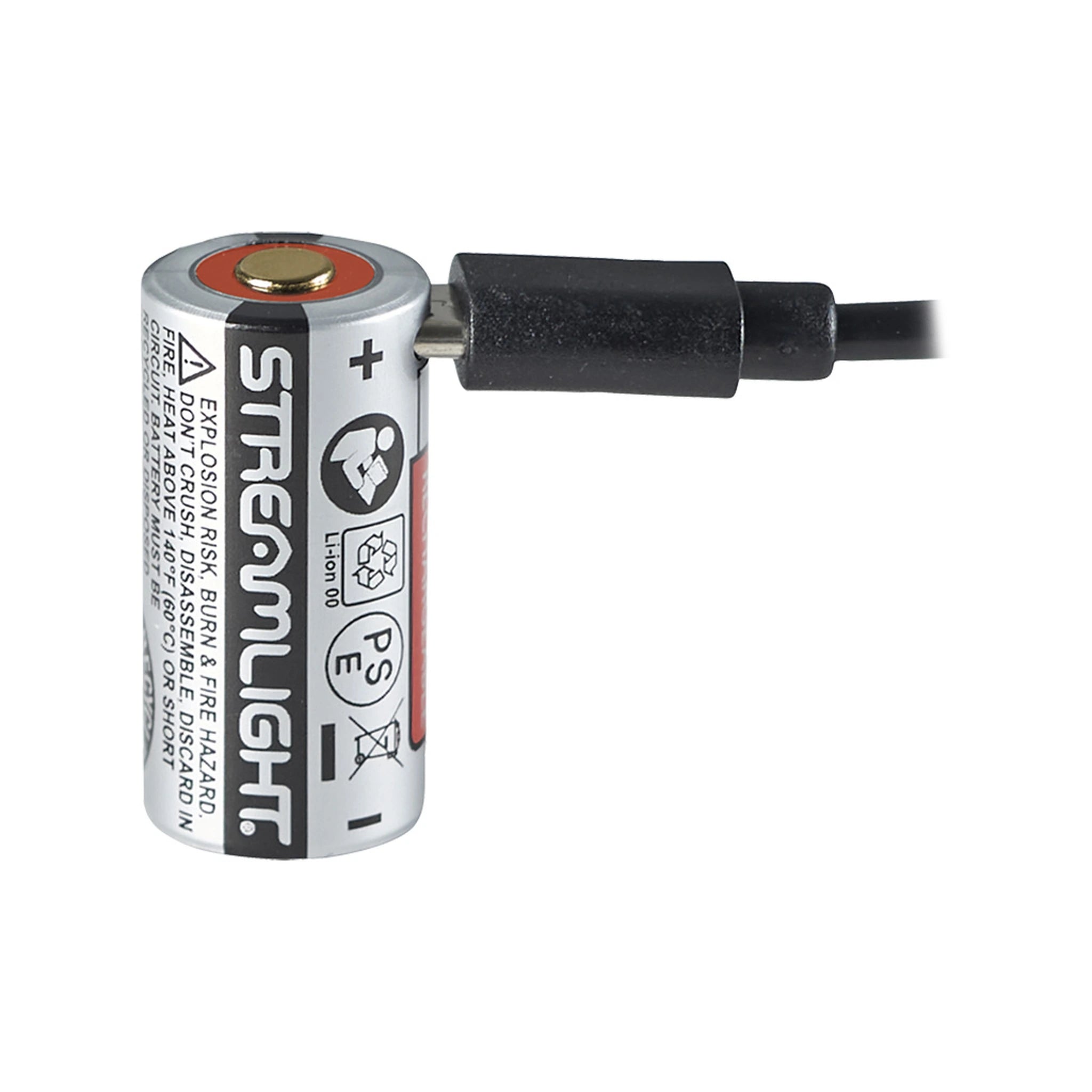 Streamlight SL-B9 Akku mit angeschlossenem USB-C-Kabel als zusätzlichem Ladeweg