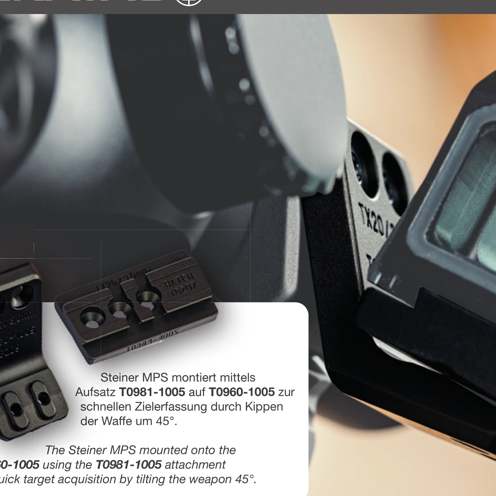 ERATAC T7 Aufsatz für Aimpoint ACRO oder Steiner MPS, zentrisch – T0981-1005