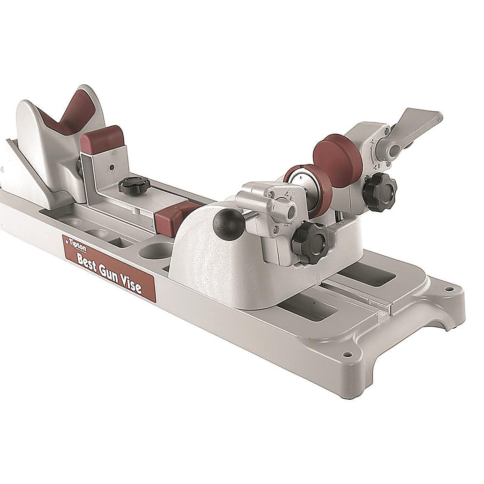 TIPTON Best Gun Vise 181181 – grauer Waffen-Schraubstock mit verstellbaren roten Auflagen