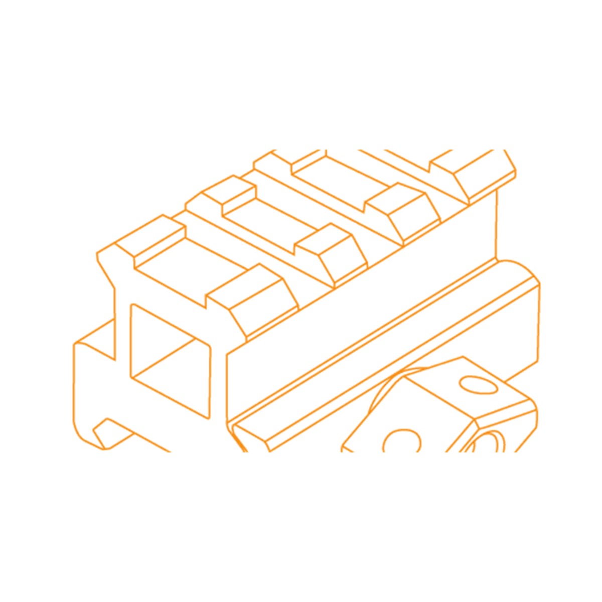 UTG MNT-RS08S3 3-Slot Riser Mount Detail