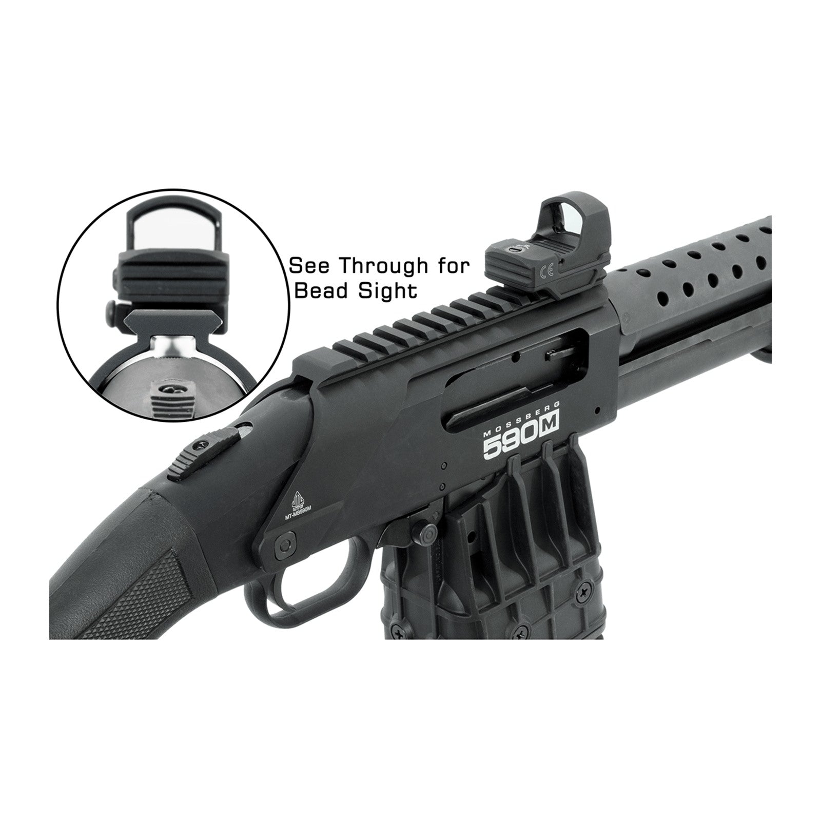 UTG MT-MB590M 590M Mag-Fed Optic Mount Seitenansicht mit Picatinny Profil