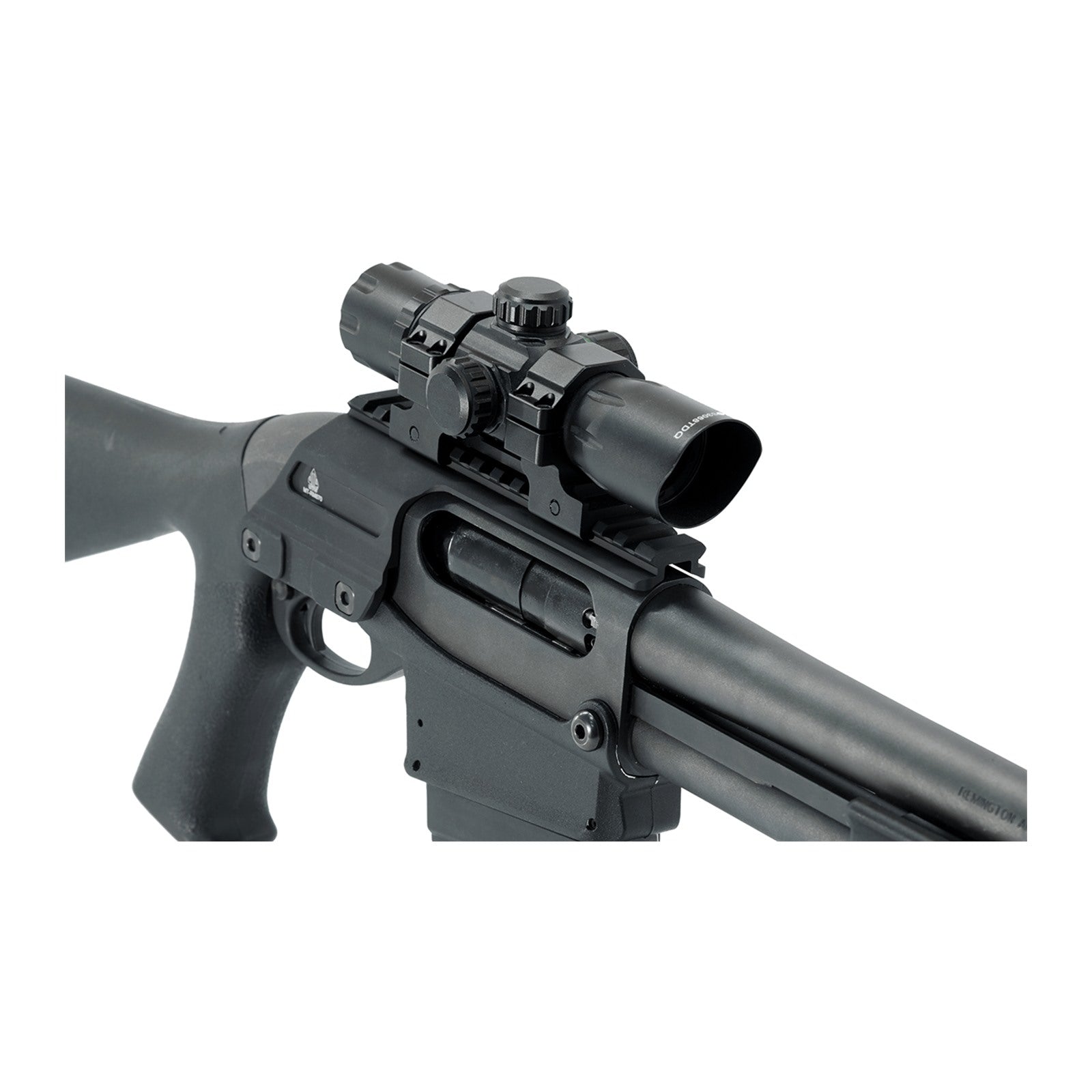 UTG MT-RM870 870 Optic Mount Seitenansicht mit Shell Carrier
