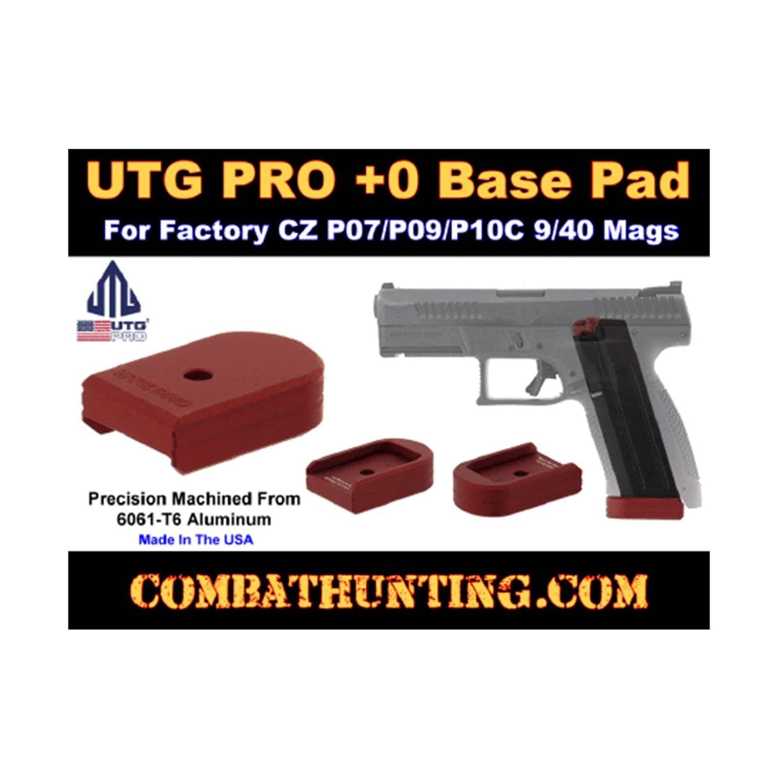 UTG PRO PUBCZ01R CZ P07 P09 P10C Base Pad Matte Red quadratisch