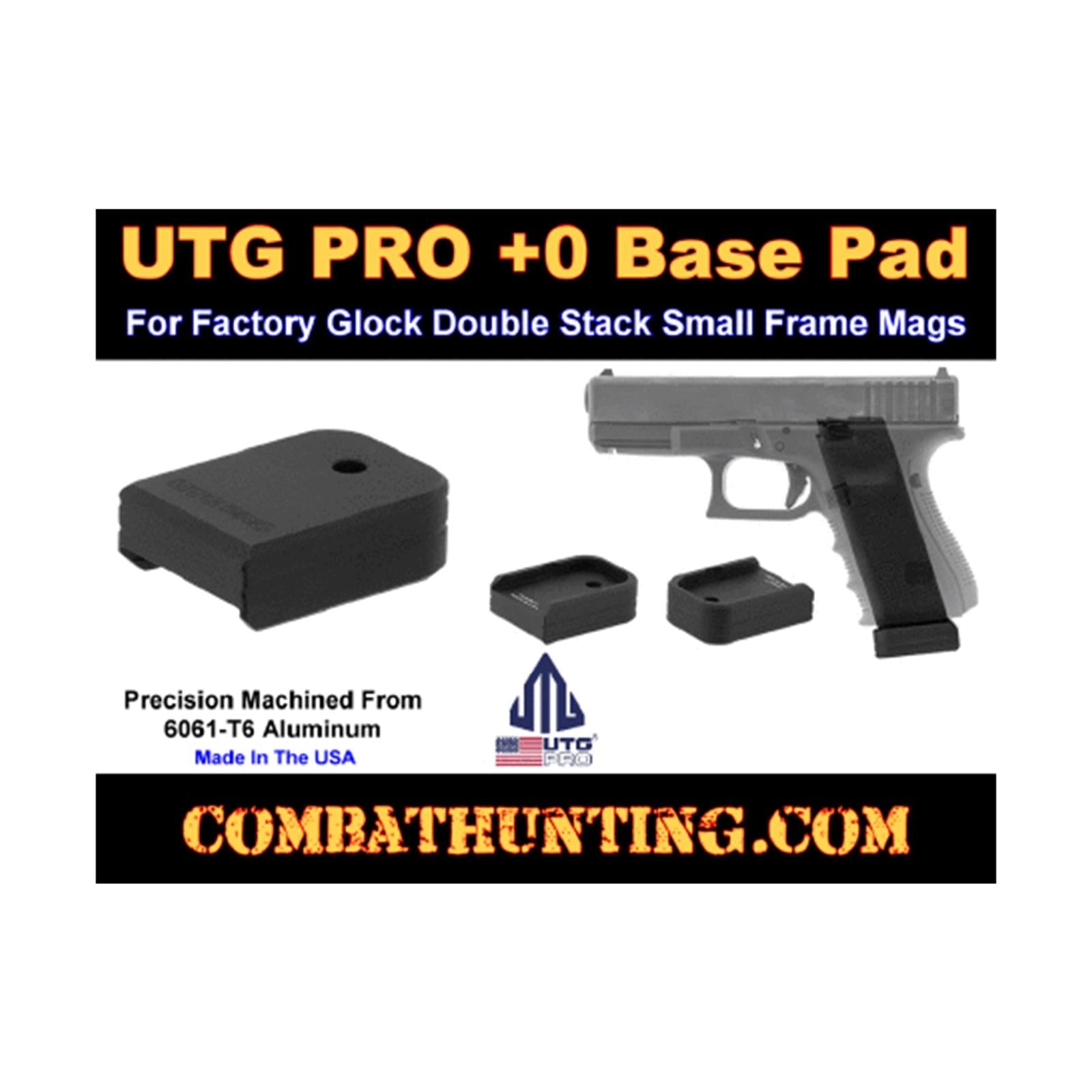 UTG PRO PUBGL01 Glock Small Frame Base Pad Matte Black quadratisch