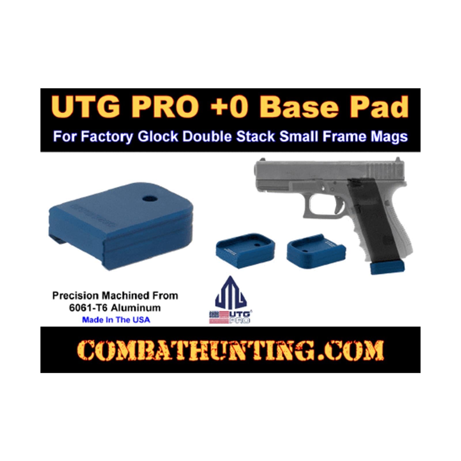 UTG PRO PUBGL01B Glock Small Frame Base Pad Matte Blue quadratisch