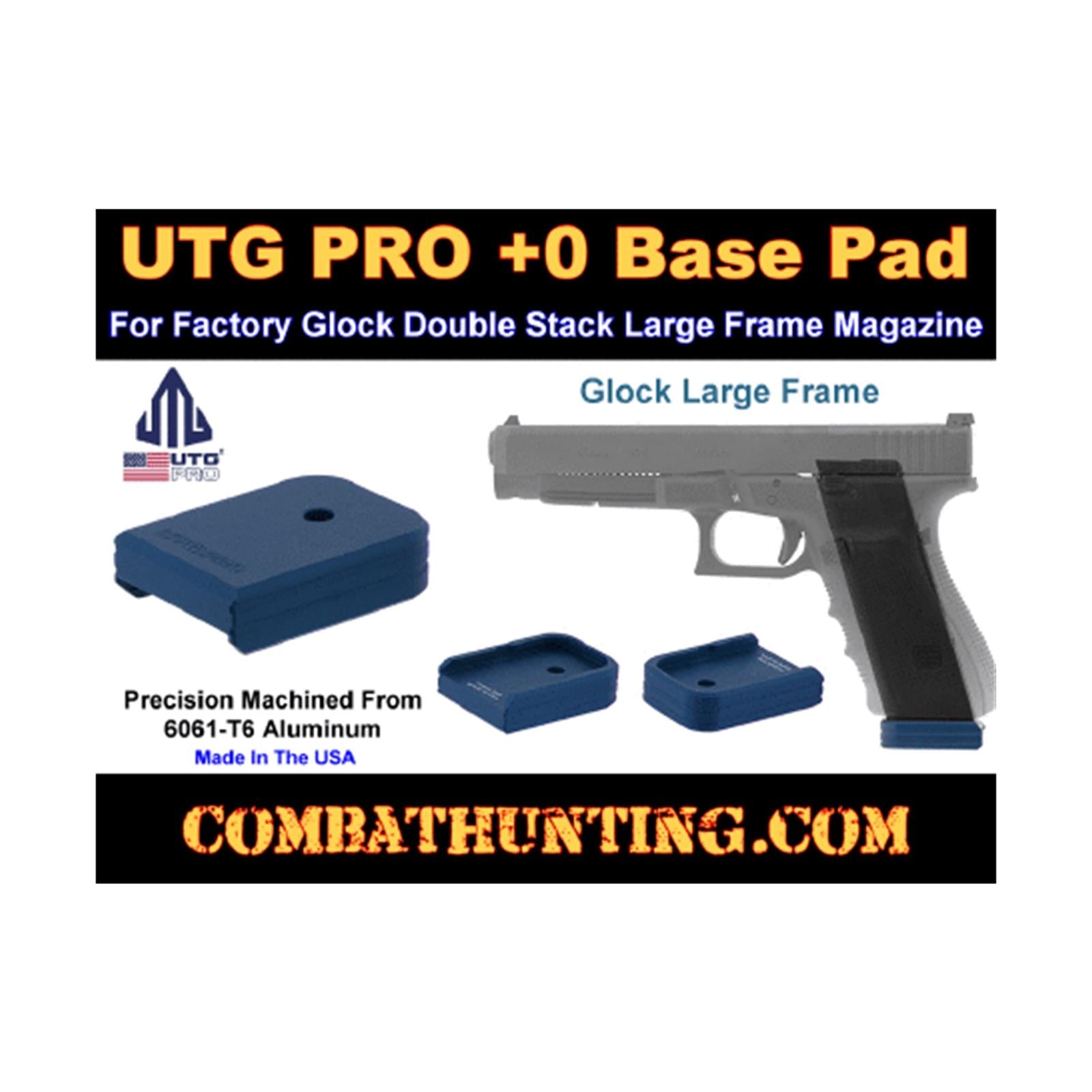 UTG PRO PUBGL02B Glock Large Frame Base Pad Matte Blue quadratisch