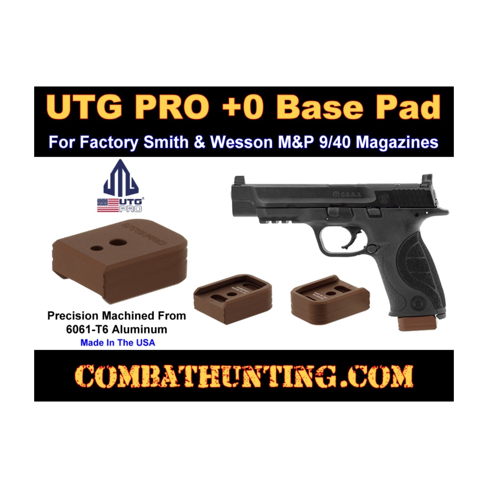 UTG PRO PUBSW01Z +0 Base Pad S&W M&P 9/40 Matte Bronze Aluminum