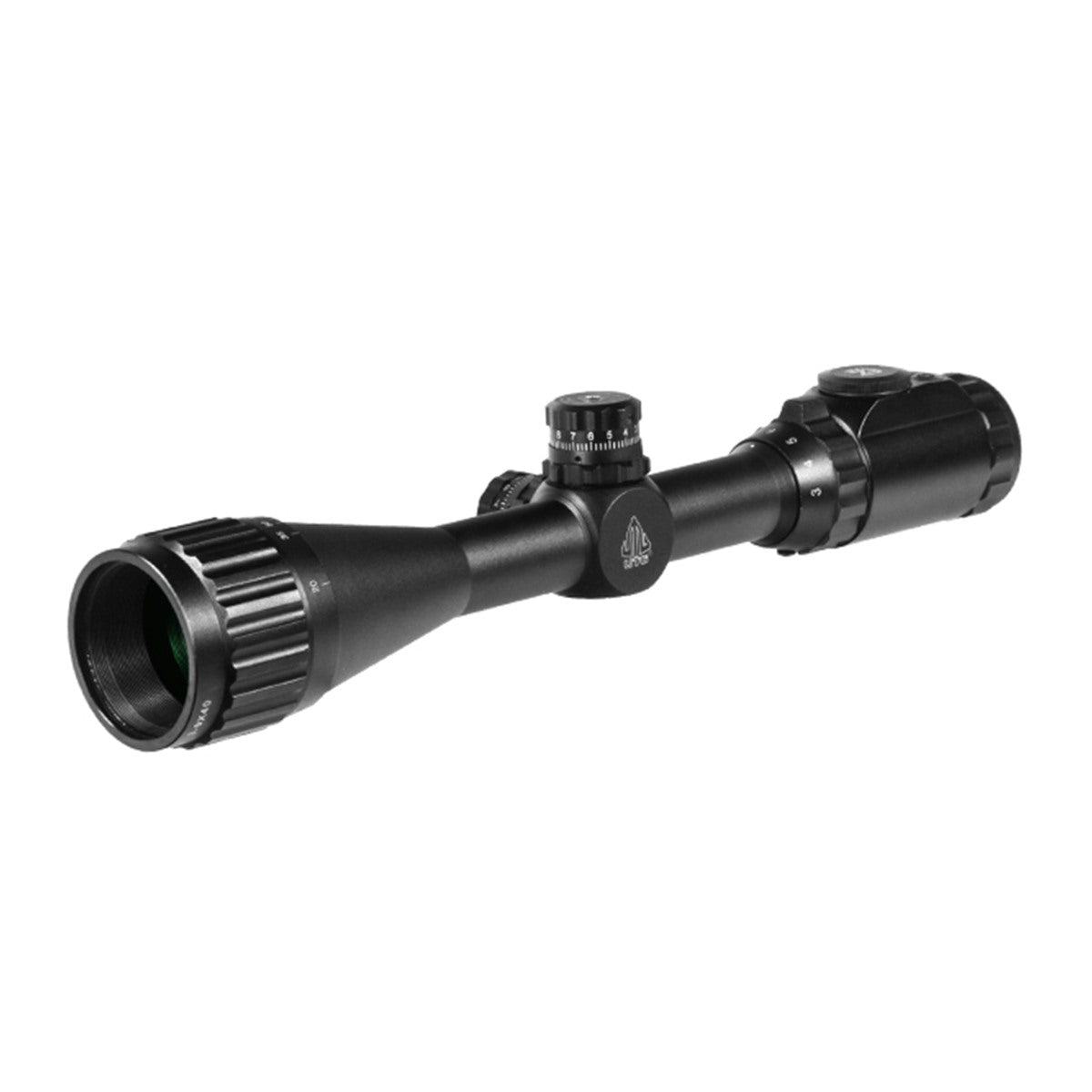 UTG 3-9X40 Hunter Scope AO 36-color Mil-dot mit Ringen Vollansicht