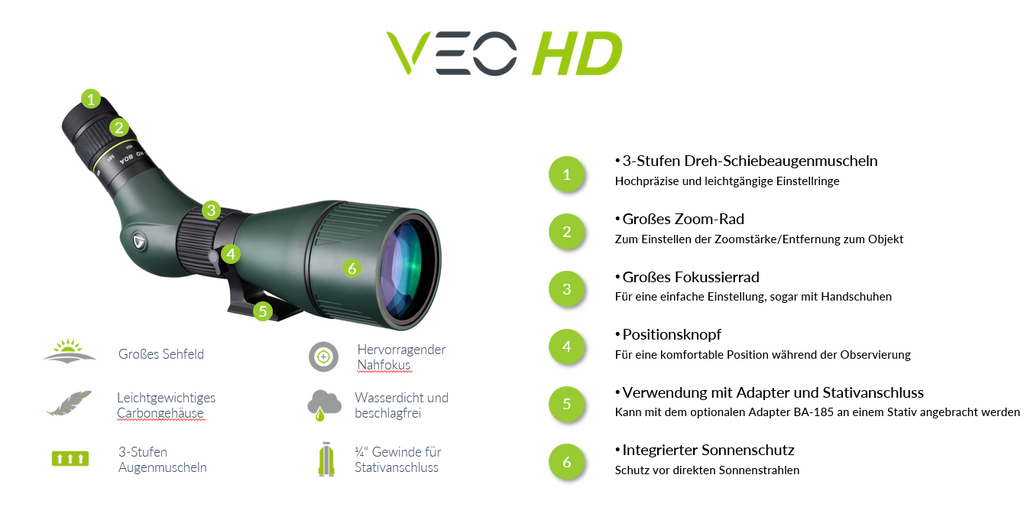 Vanguard VEO HD 80A – Carbon-Spektiv 20–60x80