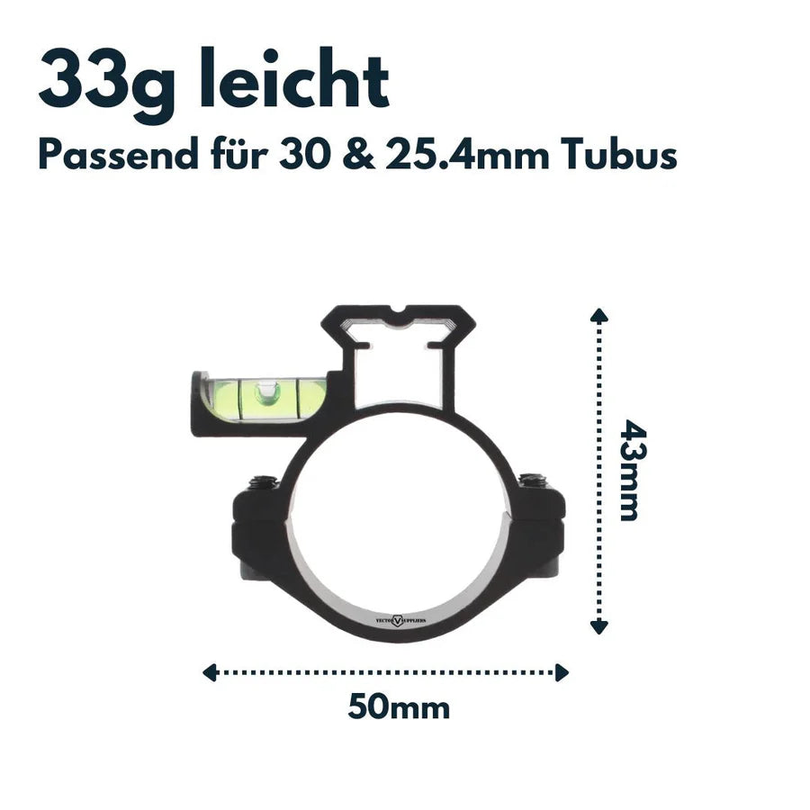 VectorOpticsVector Optics SCACD - 07 Wasserwaage mit 21mm Picatinny Rail zur Montage am 30/25,4mm Tubus - Black Raptor