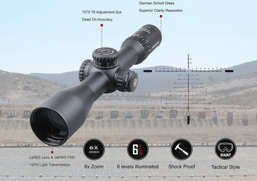 Vector Optics SCFF - 28 - Continental x6 3 - 18x50 FFP VCT - 34FFP (34 mm) - Black Raptor