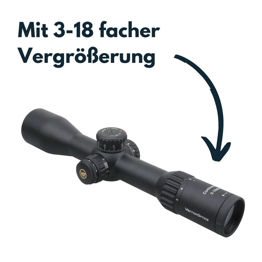 VectorOpticsVector Optics SCFF - 28 - Continental x6 3 - 18x50 FFP VCT - 34FFP (34 mm) - Black Raptor