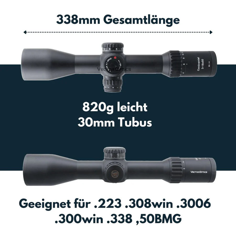 Vector Optics SCFF - 28 - Continental x6 3 - 18x50 FFP VCT - 34FFP (34 mm) - Black Raptor
