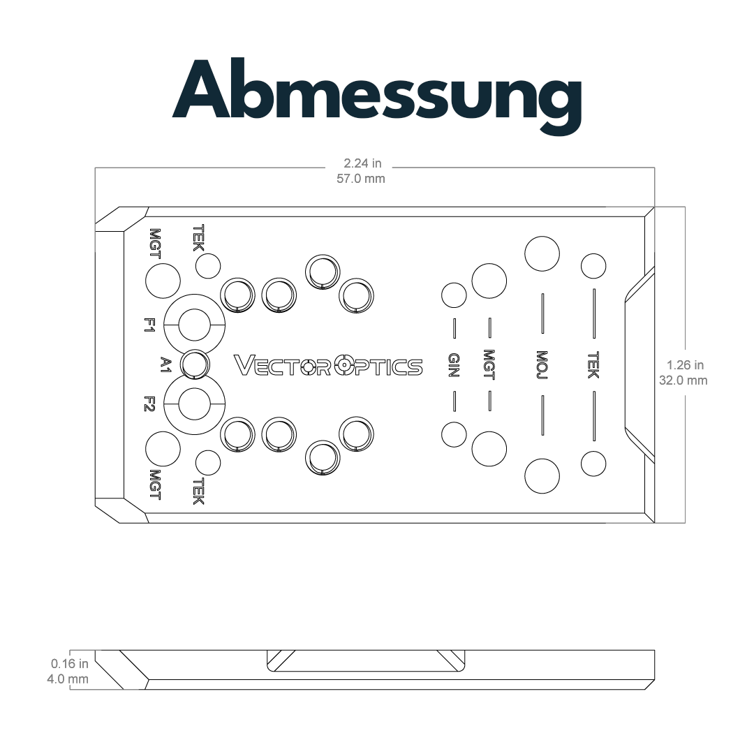 Vector Optics SCFRM-GK11 – Zeichnung und Abmessungen