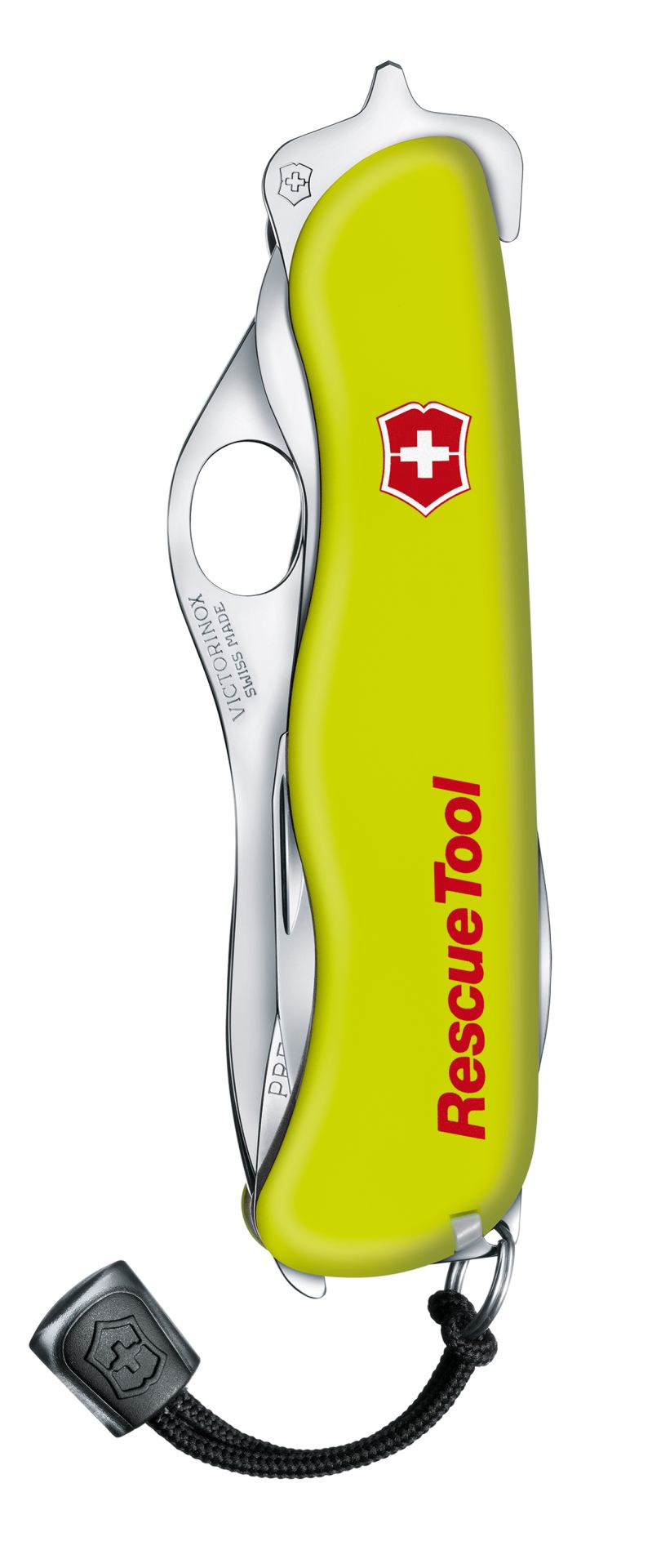 Victorinox RescueTool geöffnet – Gurtenschneider und Rettungswerkzeuge