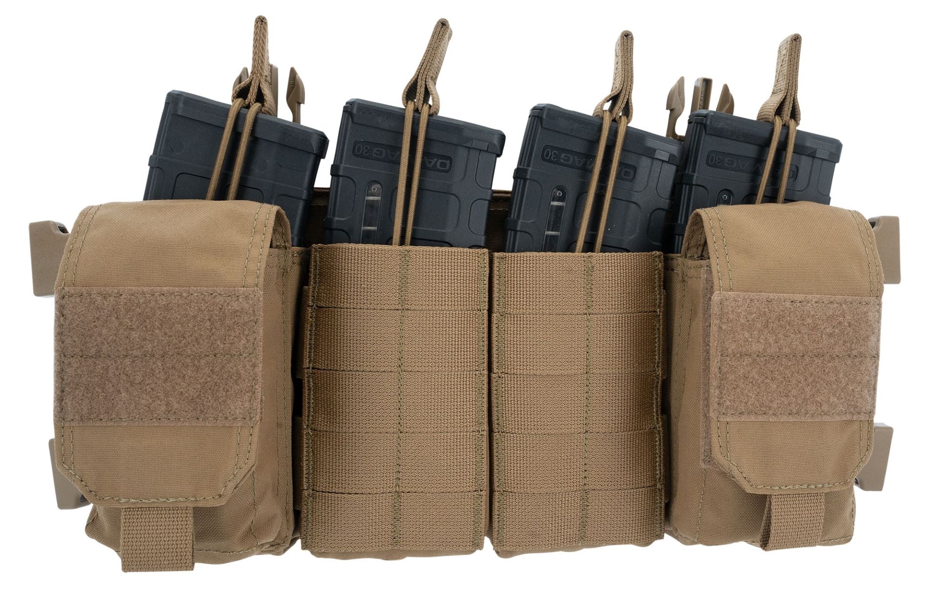 Warrior Pathfinder Chest Rig Coyote – Frontansicht, Magazine nicht enthalten