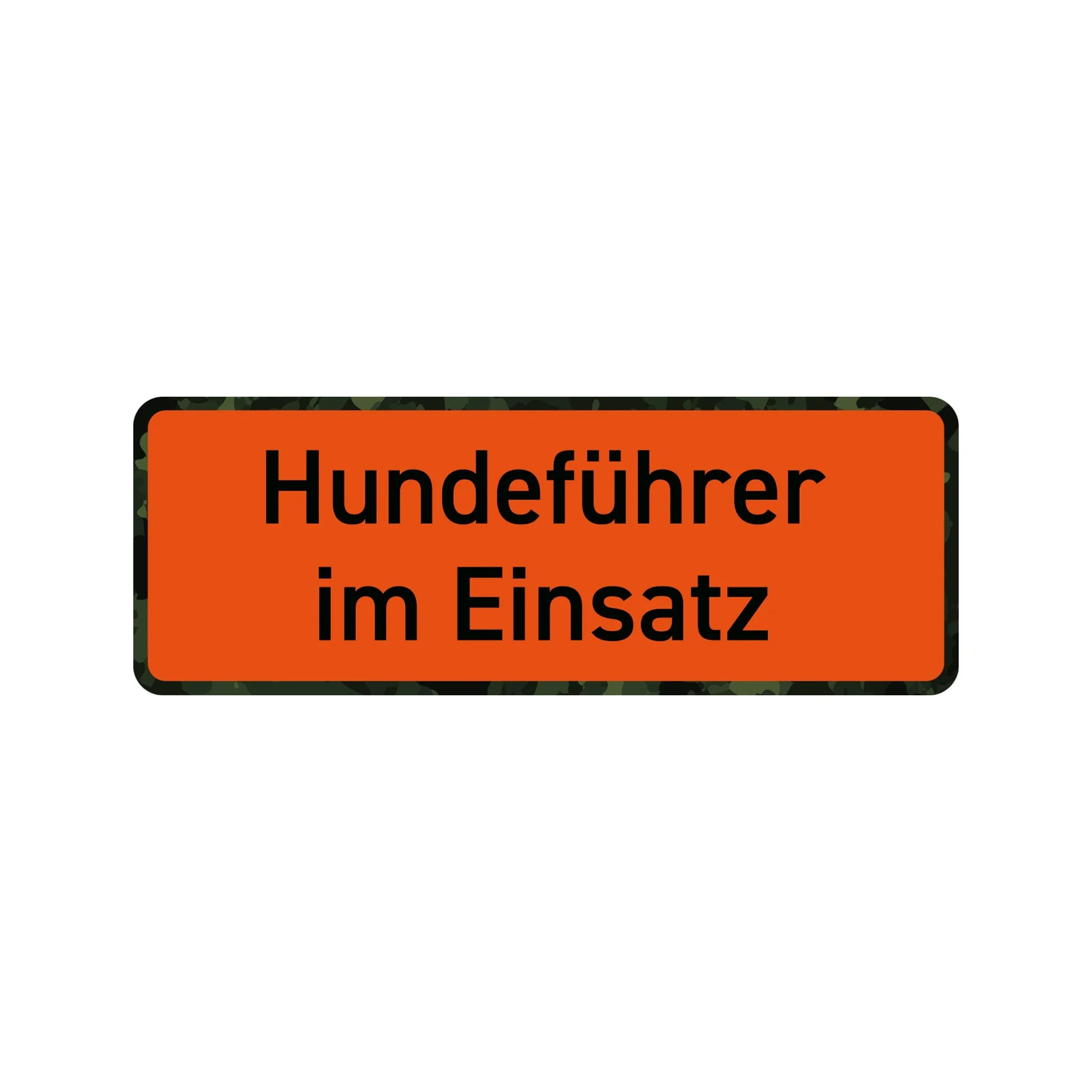 Wilde Hilde Original Magnetschild Hundeführer im Einsatz in Signalorange